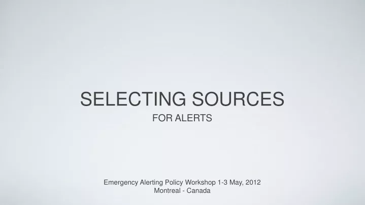 selecting sources