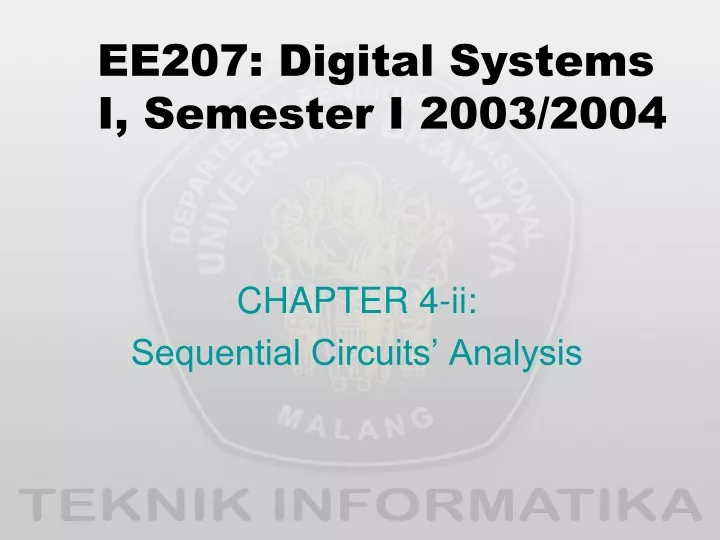 ee207 digital systems i semester i 2003 2004