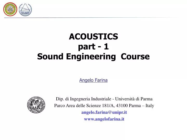 acoustics part 1 sound engineering course