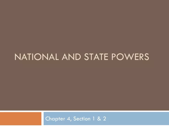 national and state powers