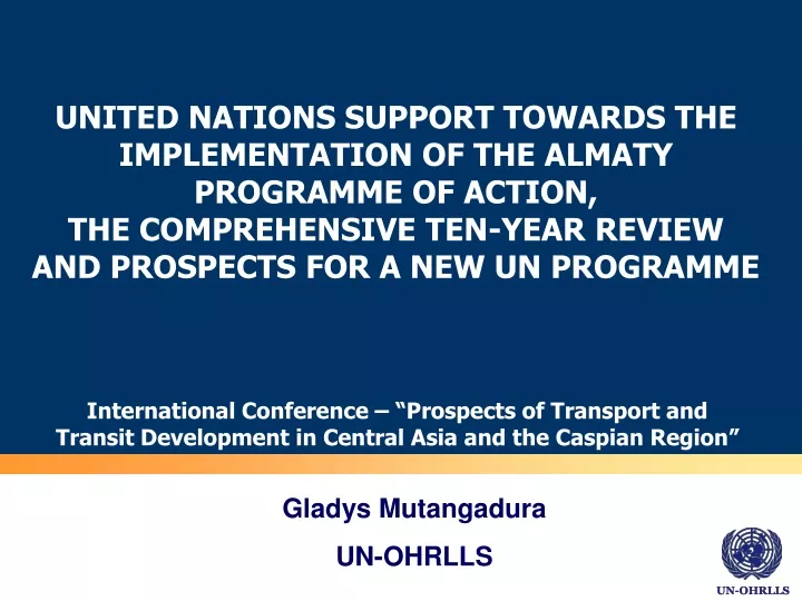 united nations support towards the implementation