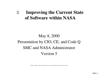  Improving the Current State      of Software within NASA