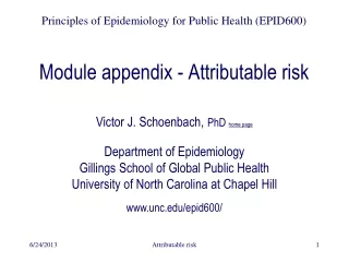 Module appendix - Attributable risk