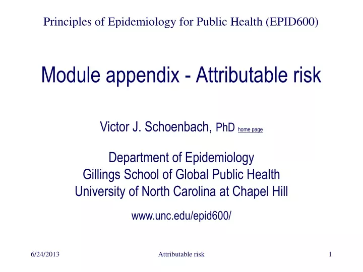 module appendix attributable risk