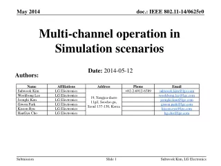 Multi-channel operation in Simulation scenarios