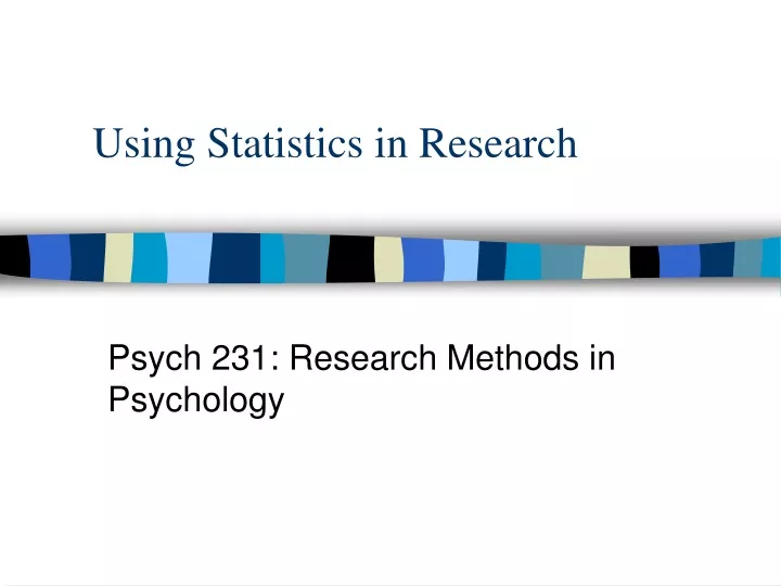 using statistics in research