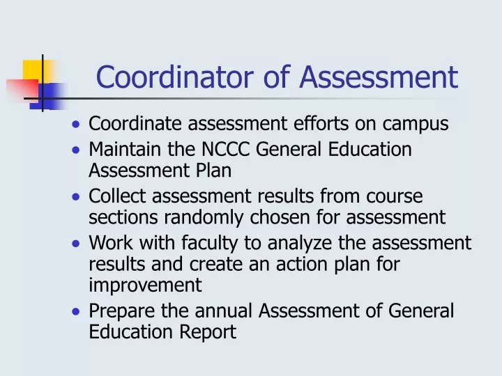 coordinator of assessment