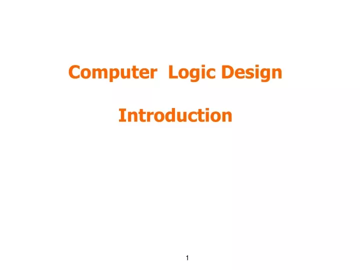 computer logic design introduction