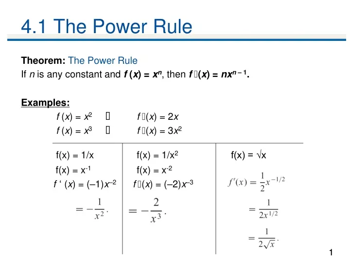 4 1 the power rule