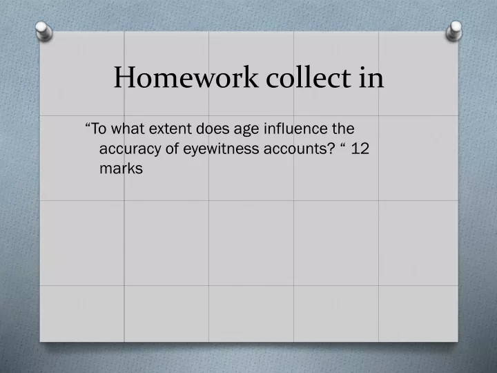 homework collect in