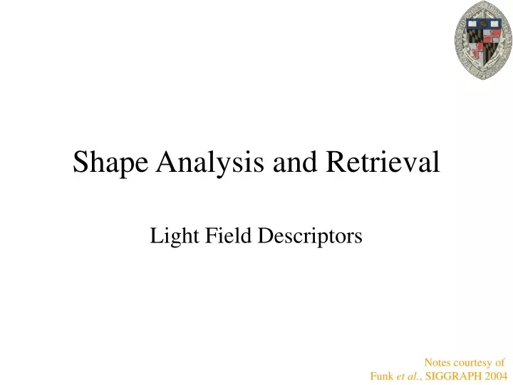 shape analysis and retrieval