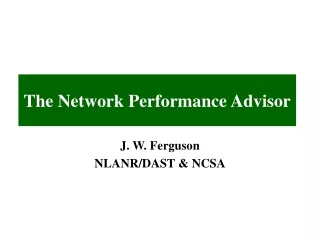 The Network Performance Advisor