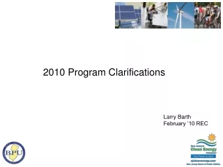 2010 Program Clarifications