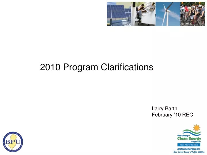 2010 program clarifications