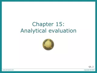 Chapter 15:  Analytical evaluation