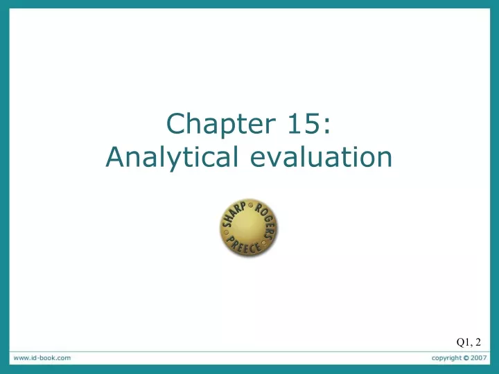 chapter 15 analytical evaluation