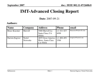 IMT-Advanced Closing Report