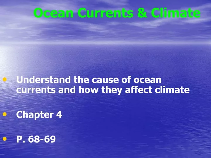 ocean currents climate