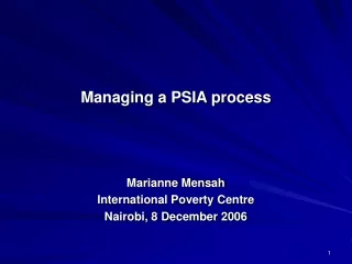 Managing a PSIA process