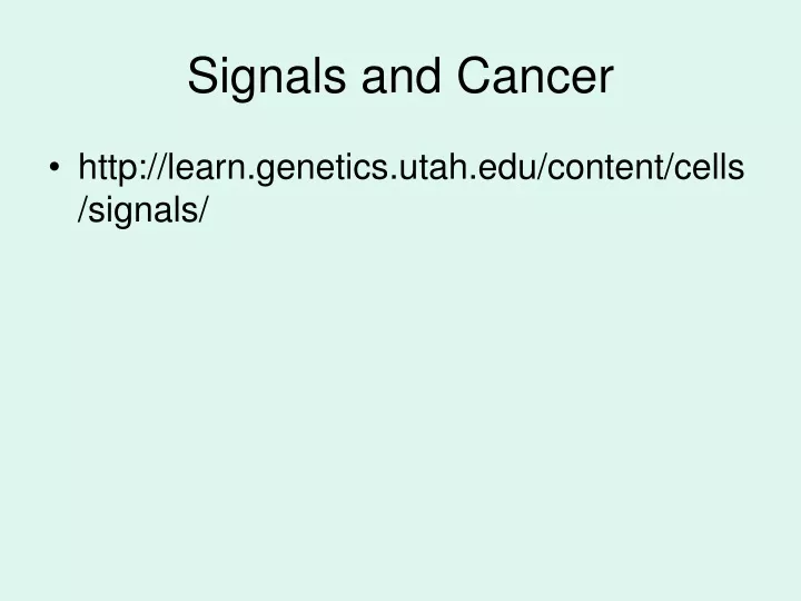 signals and cancer