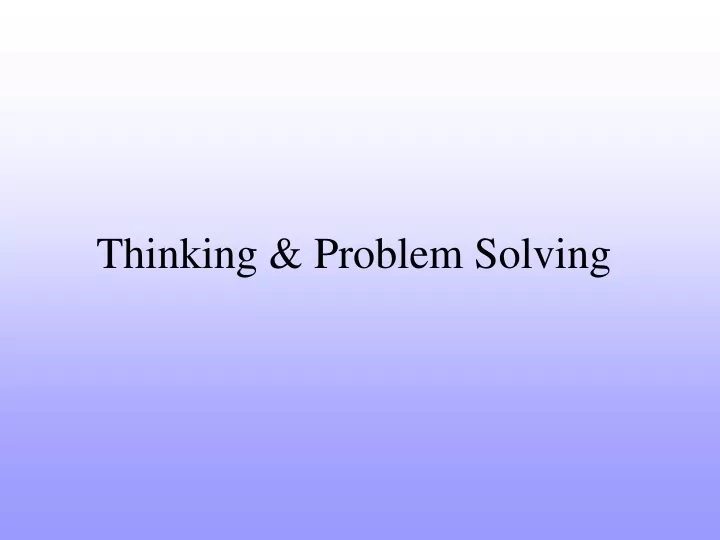 thinking problem solving
