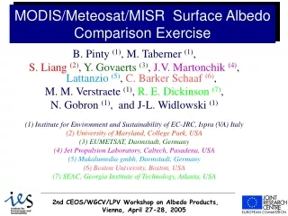MODIS/Meteosat/MISR  Surface Albedo Comparison Exercise