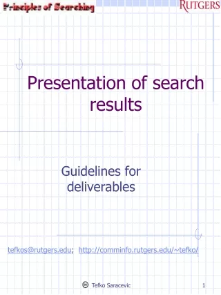 Presentation of search results