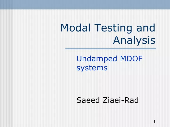 modal testing and analysis