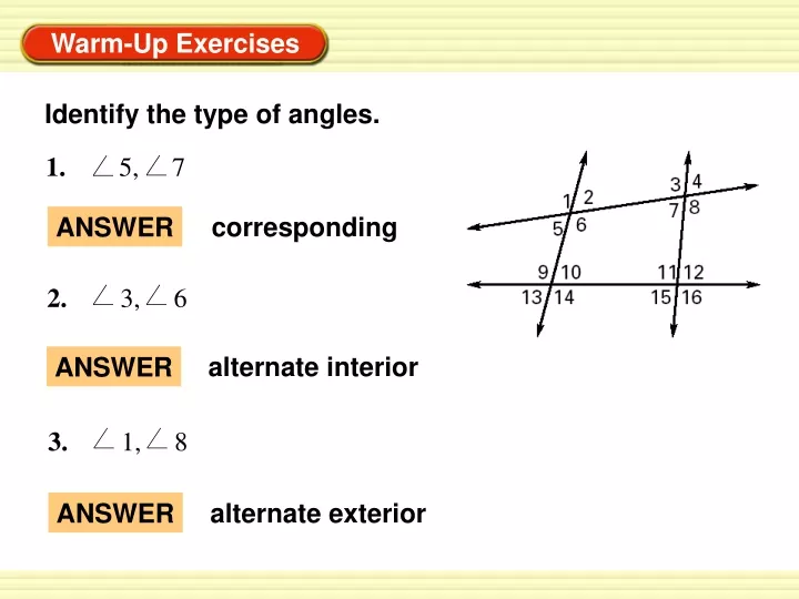 identify the type of angles
