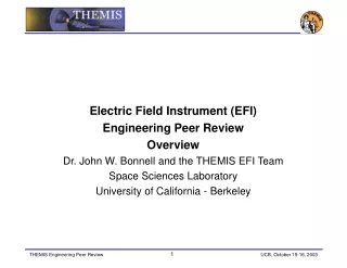 Electric Field Instrument (EFI) Engineering Peer Review Overview