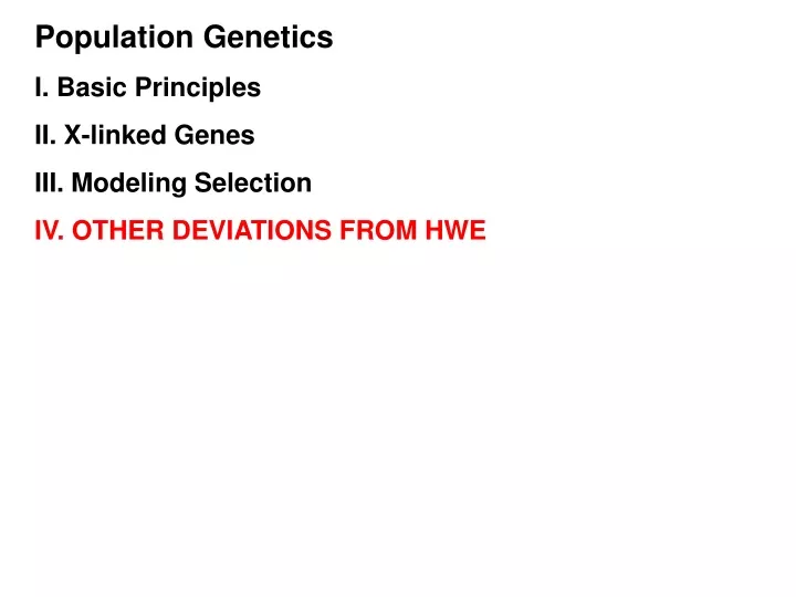 population genetics i basic principles