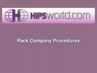Pack Company Procedures