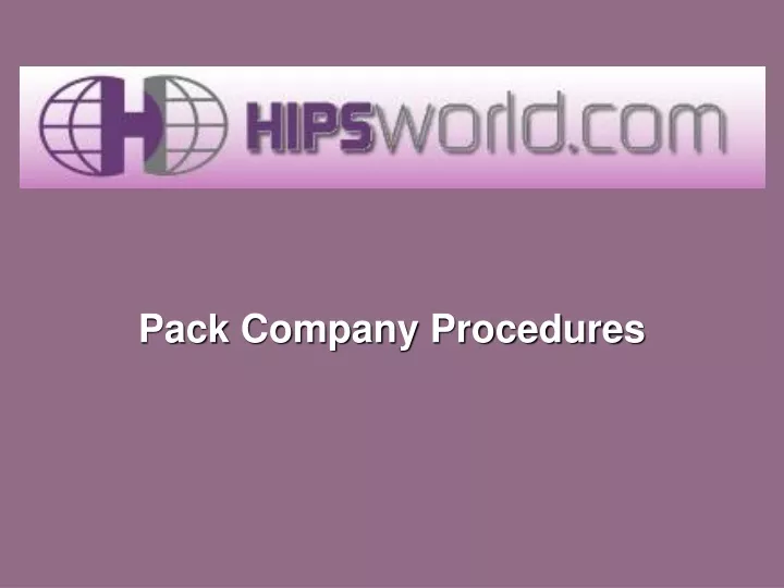 pack company procedures
