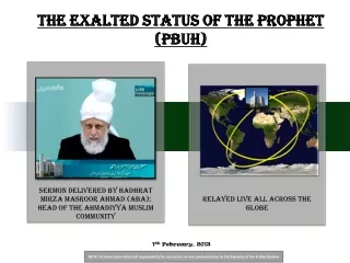 The Exalted Status of The Prophet (PBUH)