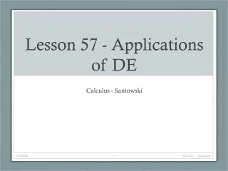 Lesson 57 - Applications of DE