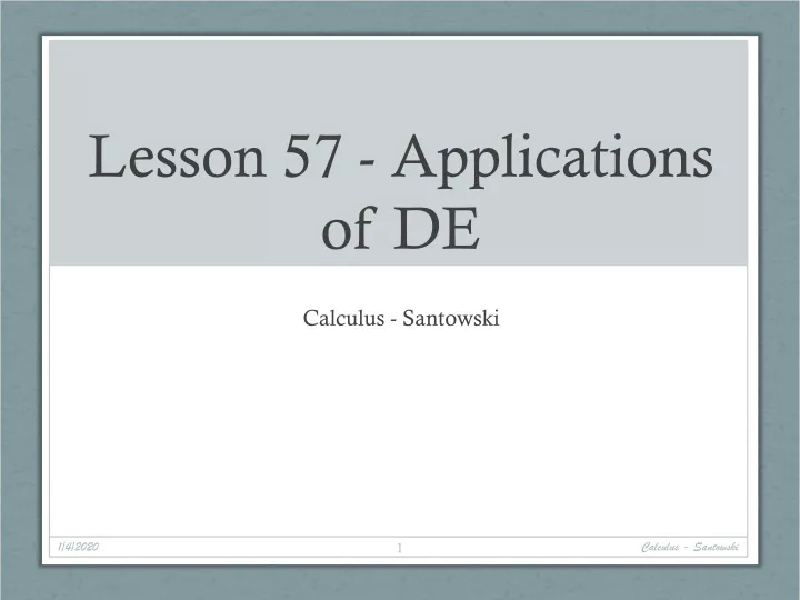 lesson 57 applications of de