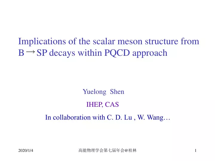 implications of the scalar meson structure from