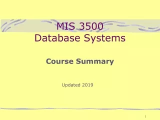 MIS 3500  Database Systems