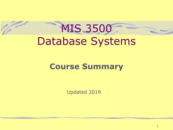 mis 3500 database systems