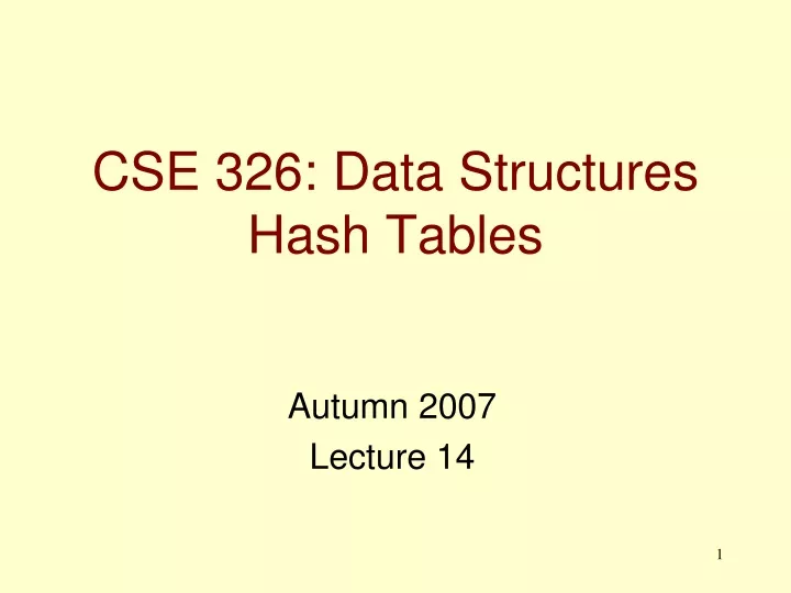 cse 326 data structures hash tables