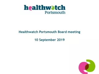 Healthwatch Portsmouth Board meeting  10 September 2019