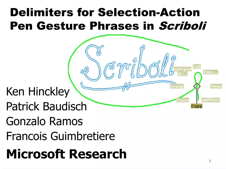 delimiters for selection action pen gesture phrases in scriboli