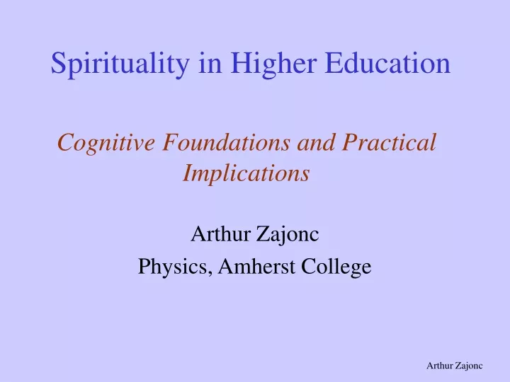 spirituality in higher education