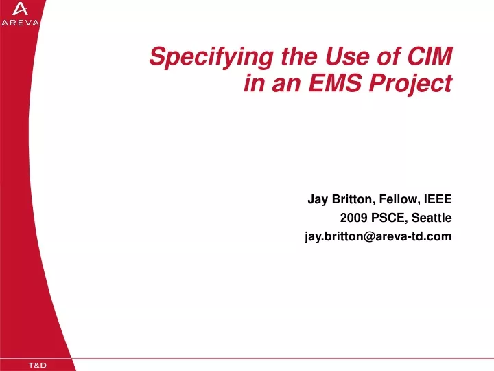 specifying the use of cim in an ems project