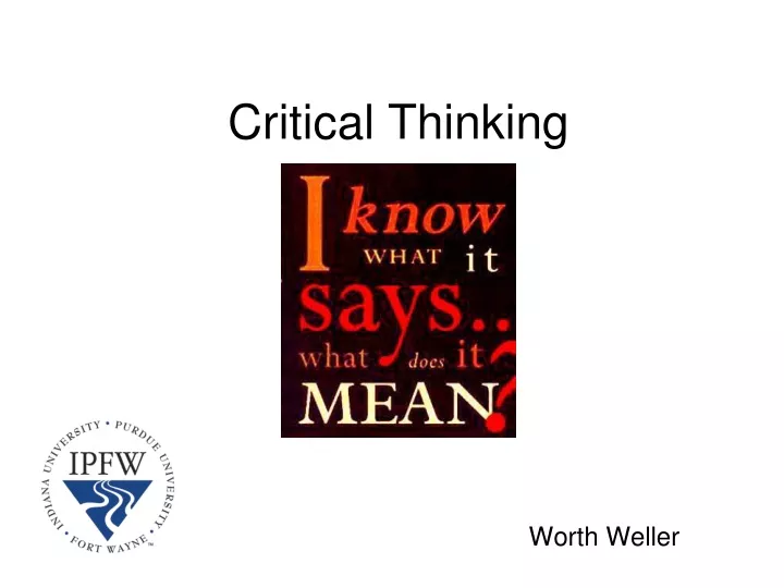 critical thinking