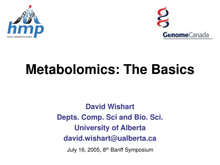 metabolomics the basics