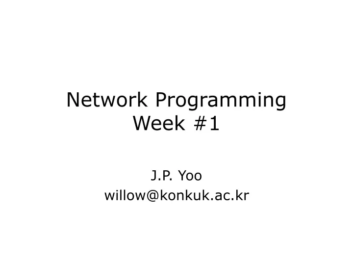 network programming week 1