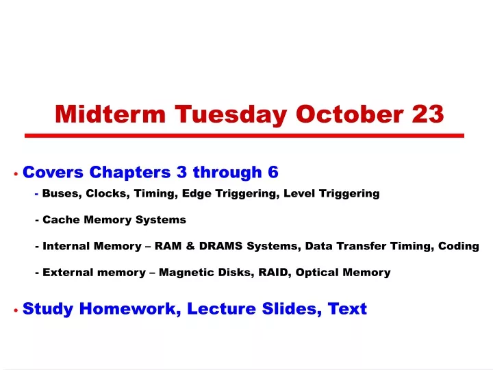 midterm tuesday october 23
