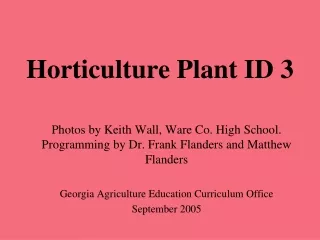 Horticulture Plant ID 3