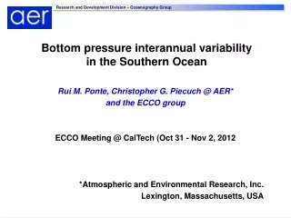 Bottom pressure interannual variability  in the Southern Ocean